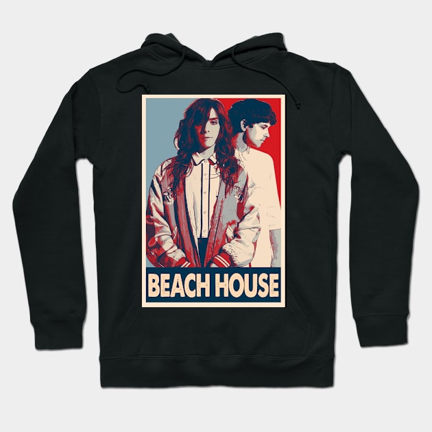 Retro Beach Music Hoodie by Black Demon Bear